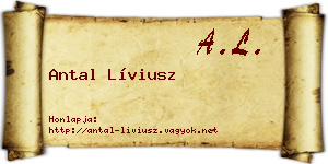 Antal Líviusz névjegykártya