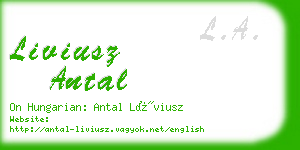 liviusz antal business card